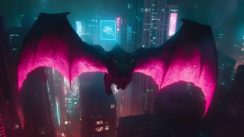 Dragon in Futuristic City