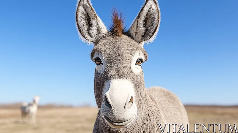 Outdoor Donkey Close-Up AI Image