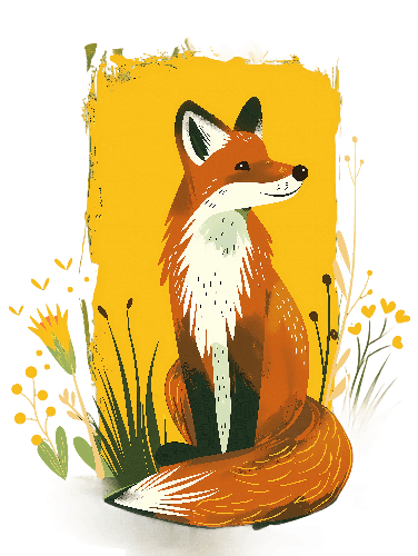 Stylish Fox Illustration Perfect for Merchandise POD Design