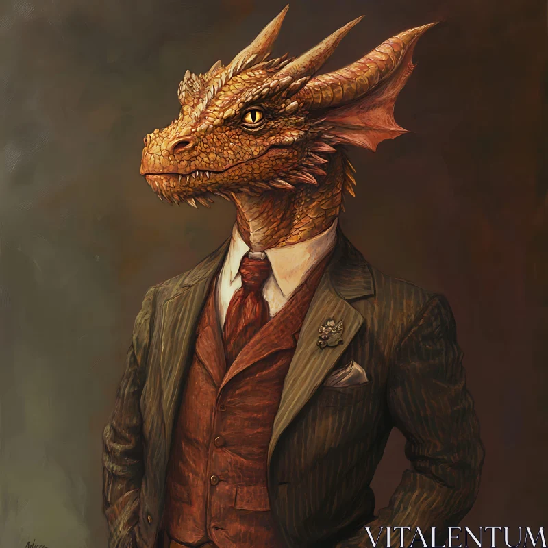 AI ART Dapper Dragon Portrait