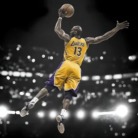 Lakers Player Mid-Air