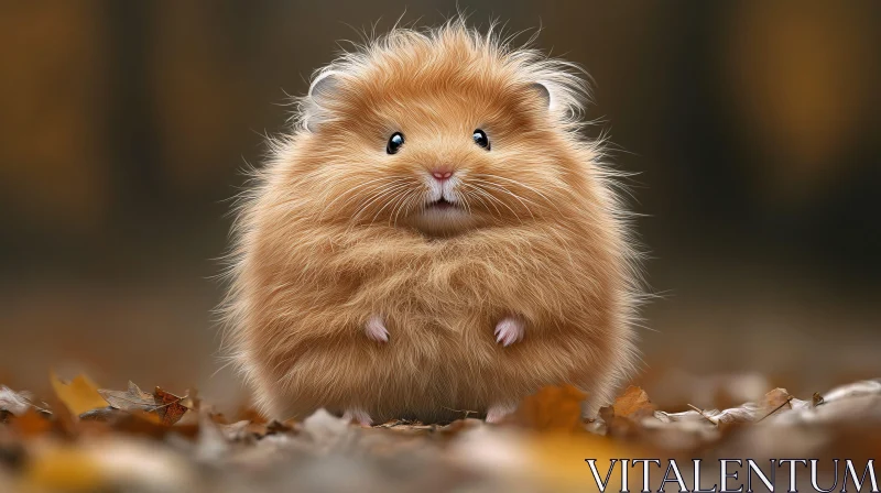 AI ART Cute Hamster in Fall Foliage