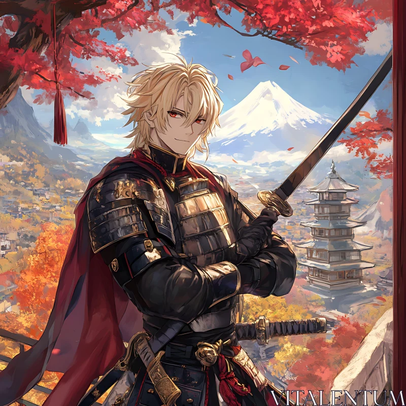 AI ART Blonde Anime Warrior with Sword