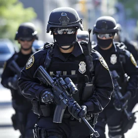 Tactical Police Unit on Patrol