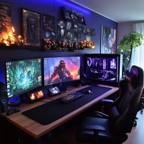 Modern Gaming Room with High-Tech Setup