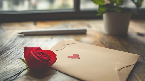 Romantic Rose with Heartfelt Letter