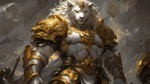 Armored Lion Warrior Fantasy Art