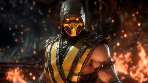 Fierce Kombat Character with Fiery Eyes