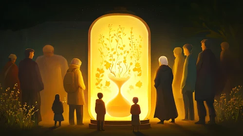 Floral Hourglass: A Moment of Reflection