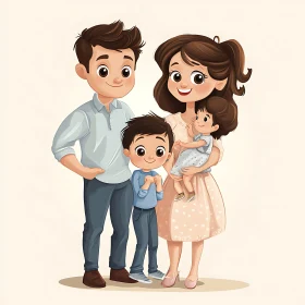 Wholesome Family Cartoon Art