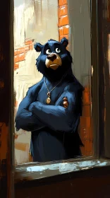 Whimsical Cartoon Bear Scene