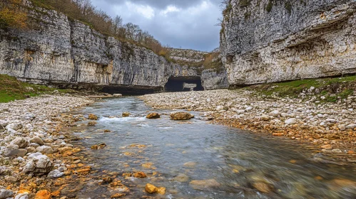 Peaceful River in a Rocky Gorge