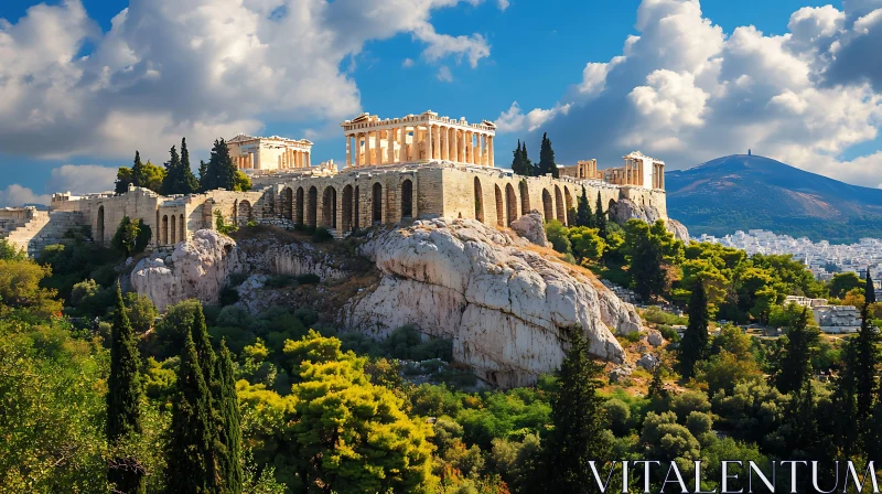 The Parthenon and Athens Landscape AI Image