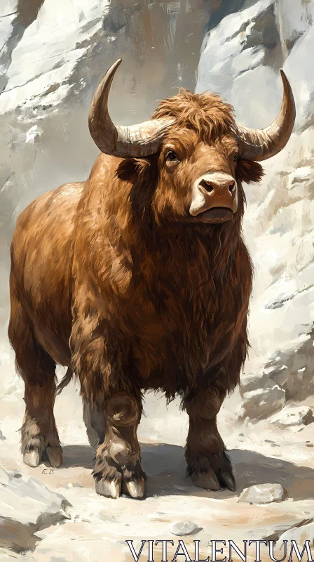 Powerful Bull Portrait AI Image