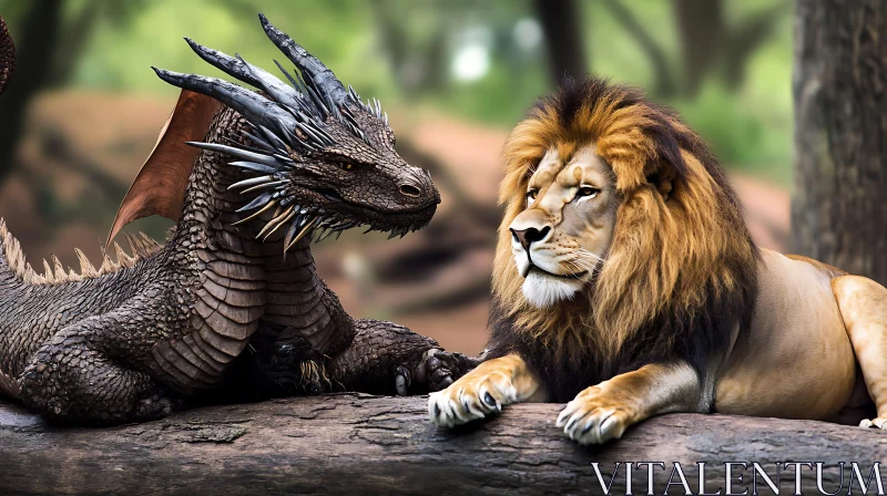 AI ART Dragon and Lion Together