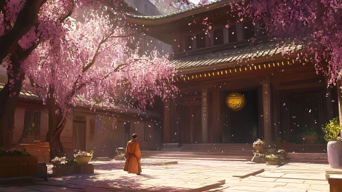 Zen Garden Temple Scene