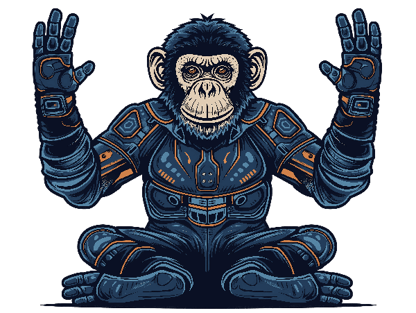 POD Design Cybernetic Monkey Illustration