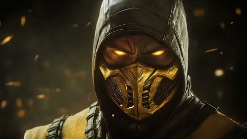 Hooded Fighter with Golden Mask