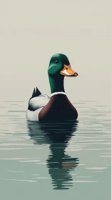 Serene Reflection of a Mallard