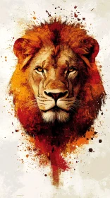 Fiery Lion Portrait Art