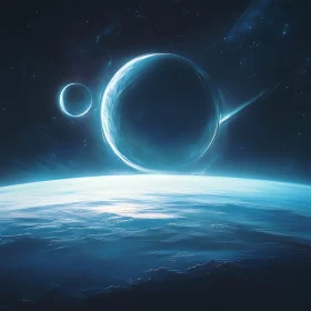 Celestial Planets Above Earth