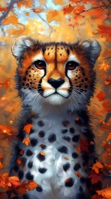Cheetah in Fall Foliage