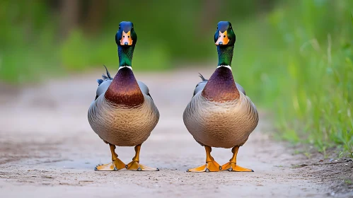 Pair of Ducks on a Dirt Path