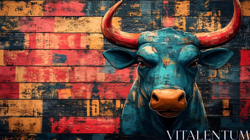 Colorful Bull Artwork AI Image