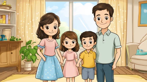 Cartoon Family Togetherness