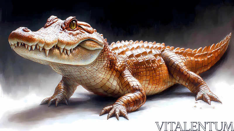 Artistic Alligator with Textured Scales AI Image