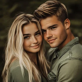 Young Couple's Affectionate Embrace