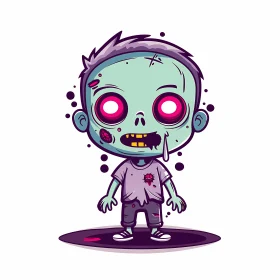 Cartoon Zombie Boy Illustration for Children's Books
