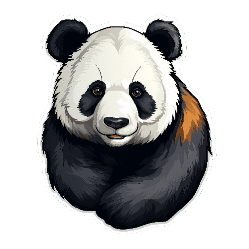 Charming Cartoon Panda Illustration with Joyful Expression