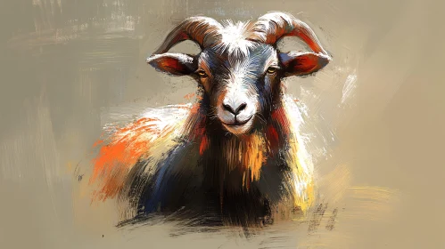 Vivid Goat Painting