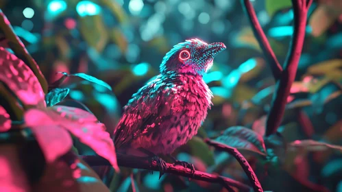 Luminous Avian in Exotic Garden