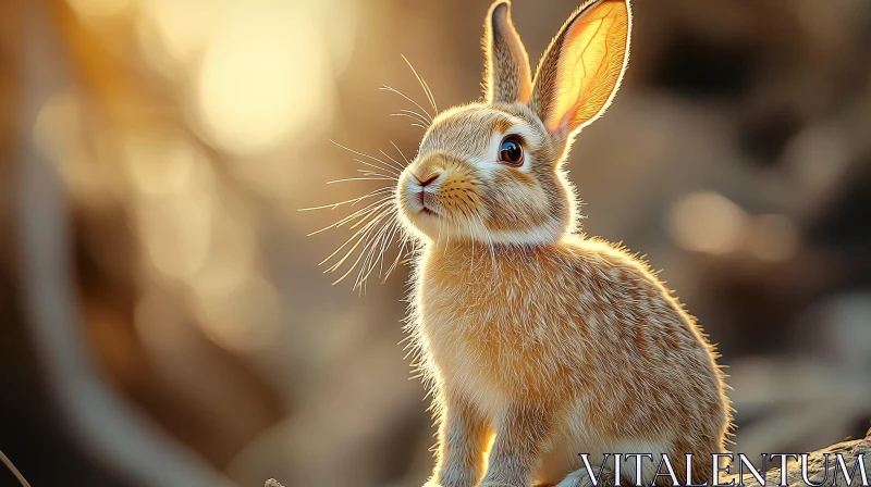 Gentle Rabbit in Sunlight AI Image