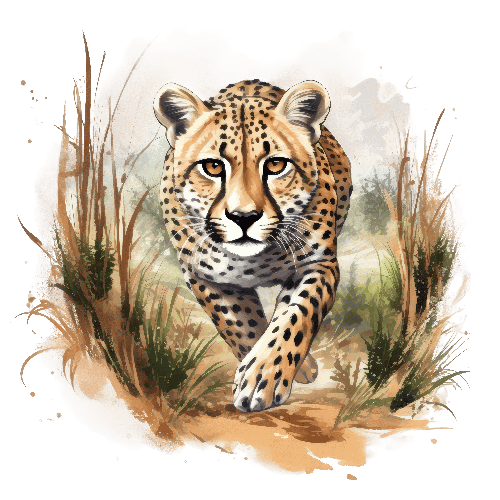 POD Design Digital Art: Cheetah in Tall Grass