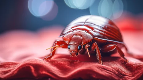 Intriguing Red Insect on Red Cloth: A Study in Object Portraiture