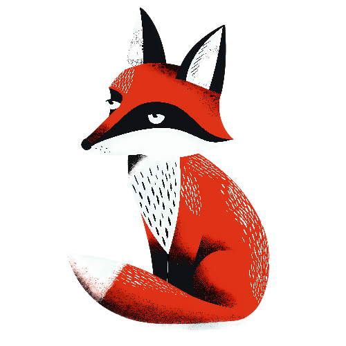 Red Fox Illustration - Nature Art for Merchandise POD Design