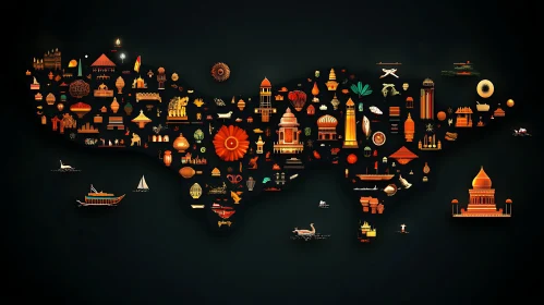 Landmark World Map: A Cultural Mosaic