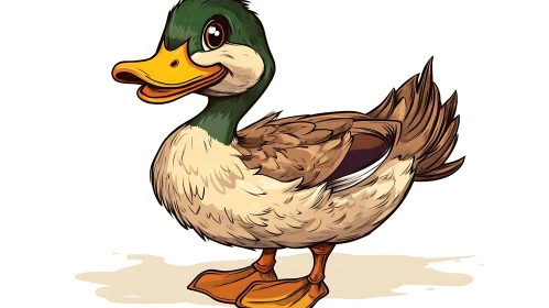 Cheerful Cartoon Duck Artwork