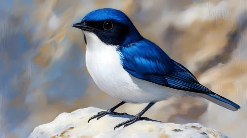 Vivid Blue and White Bird