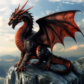 Dragon on Rocky Outcrop