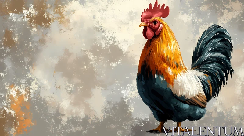 Colorful Rooster Illustration AI Image