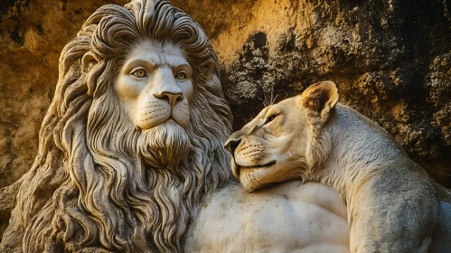 Stone Lions Resting