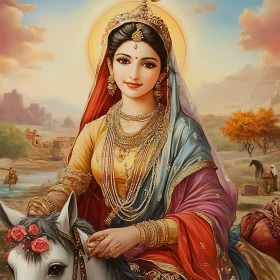 Serene Woman in Traditional Dress