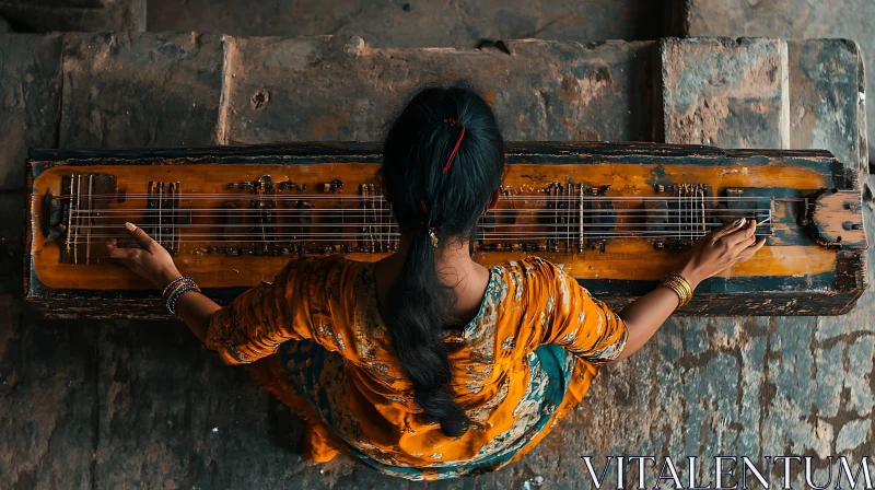 AI ART Overhead View of Musician with Instrument