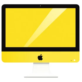 Modern Yellow Computer Screen with Black Bezel