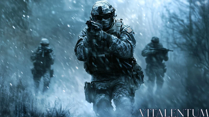 Snowy Military Operation AI Image