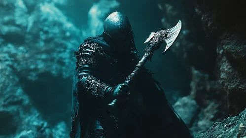 Dark Warrior Holding Axe